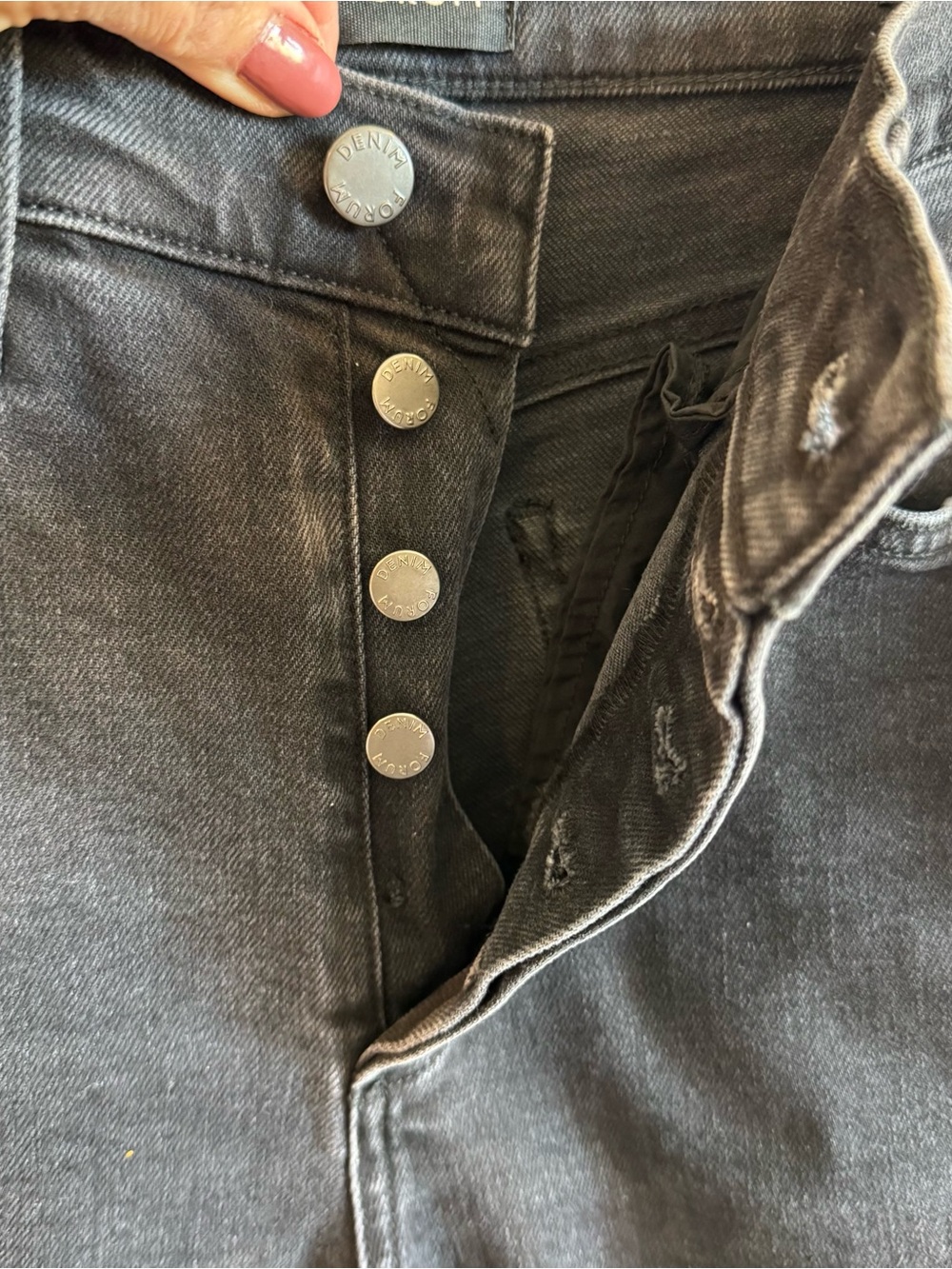 Denim Forum The Arlo High Rise Straight Jeans Black 28x28 - Picture 5 of 15